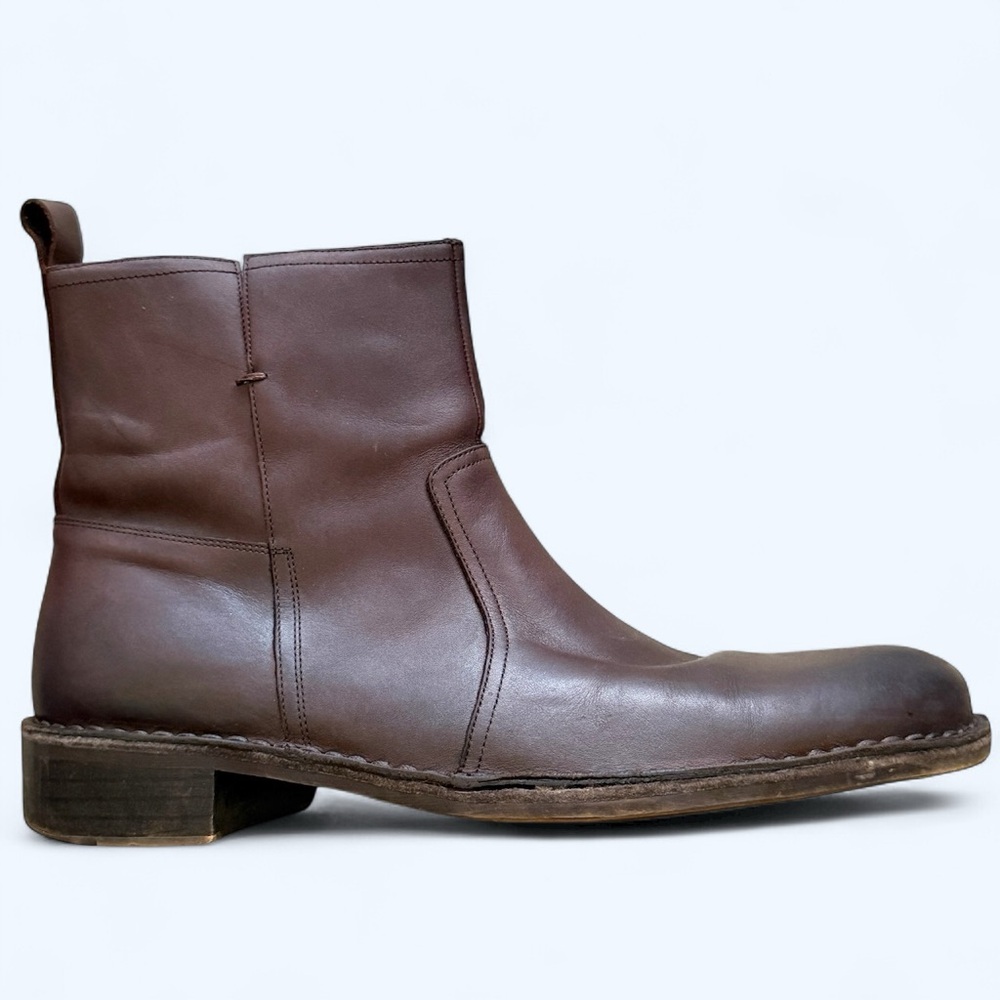 MICHAEL SHANNON Brown Leather Ankle Boots • Size 13 • Men